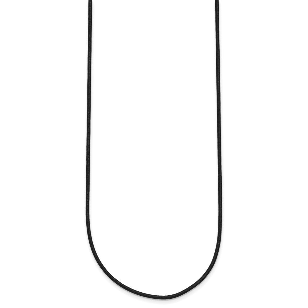 14k White Gold Clasp Black Leather Cord Necklace
