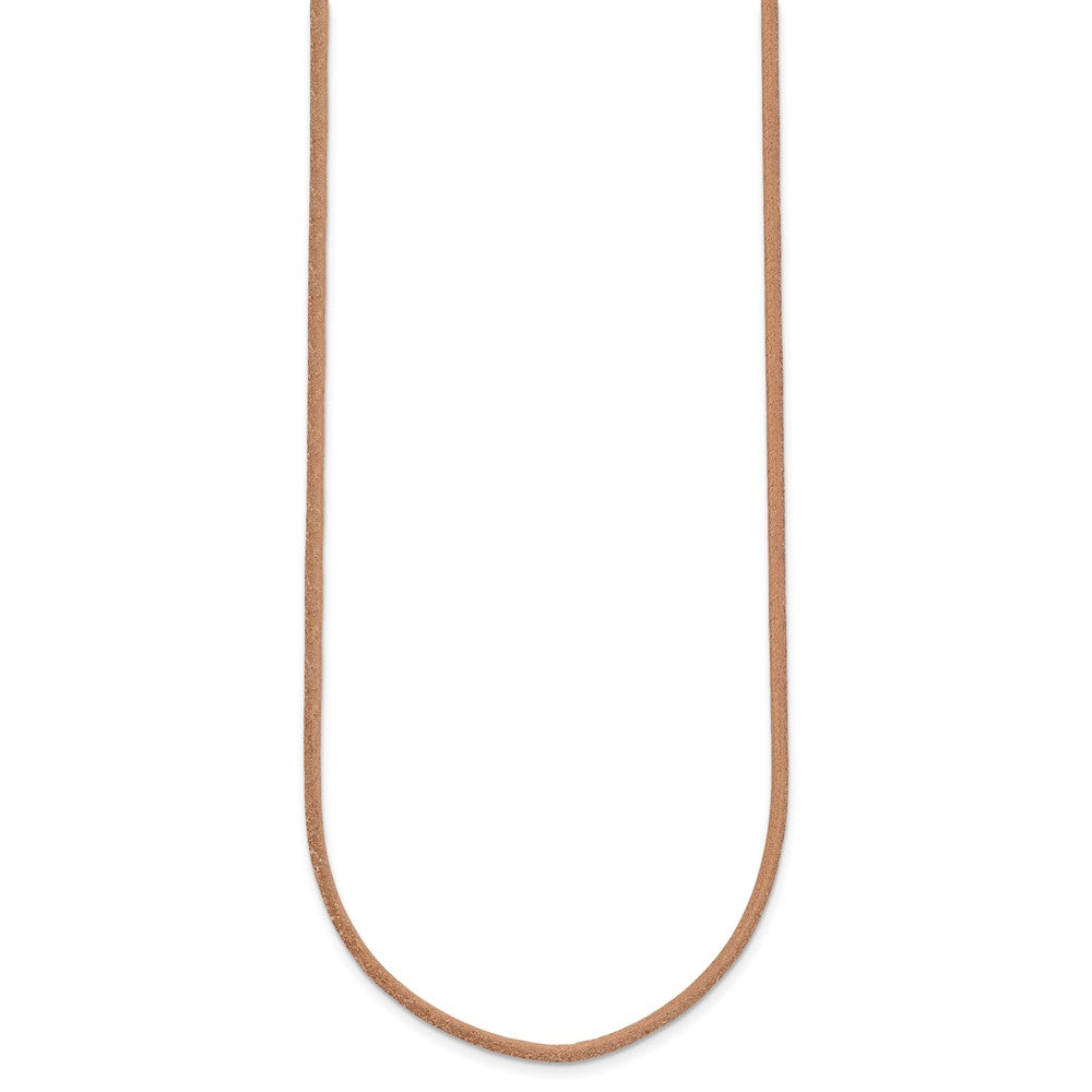 14k Yellow Clasp Natural Leather Cord Necklace