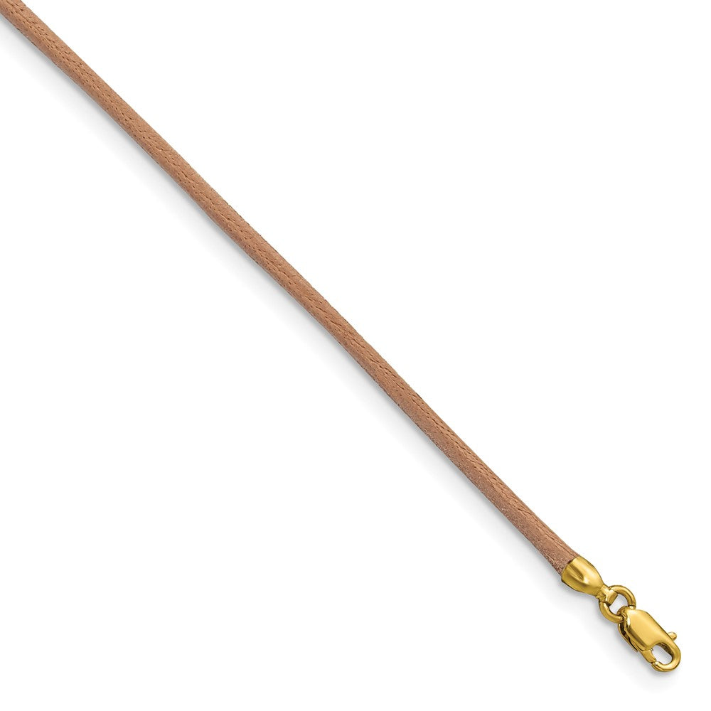 14k Natural Leather Cord Necklace