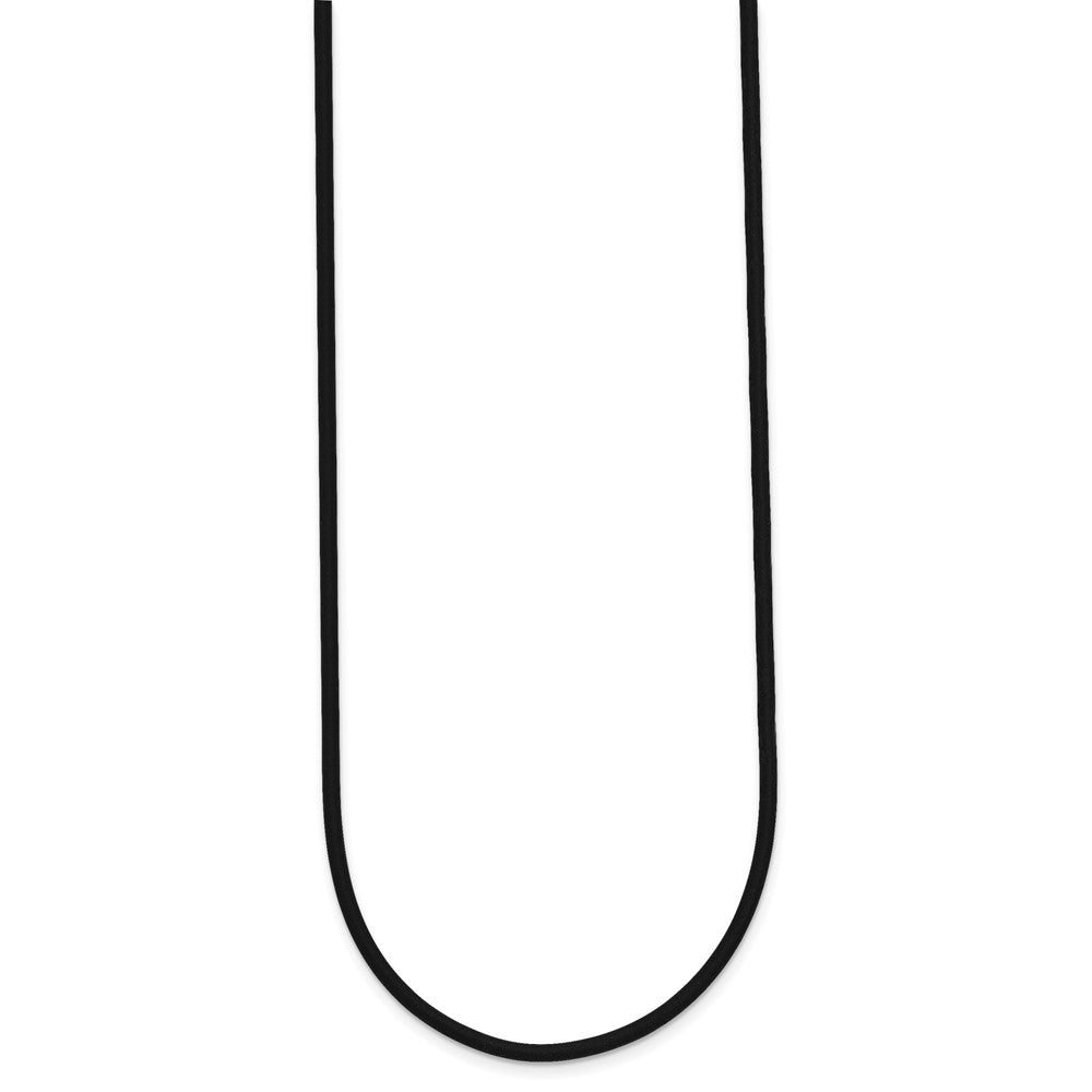 14k Yellow Clasp Black Rubber Cord Necklace