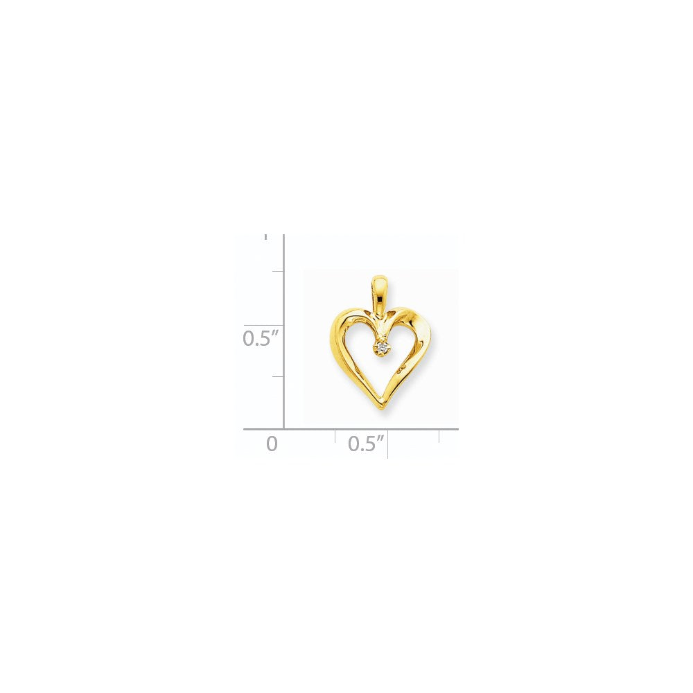 14k AA Diamond Heart
