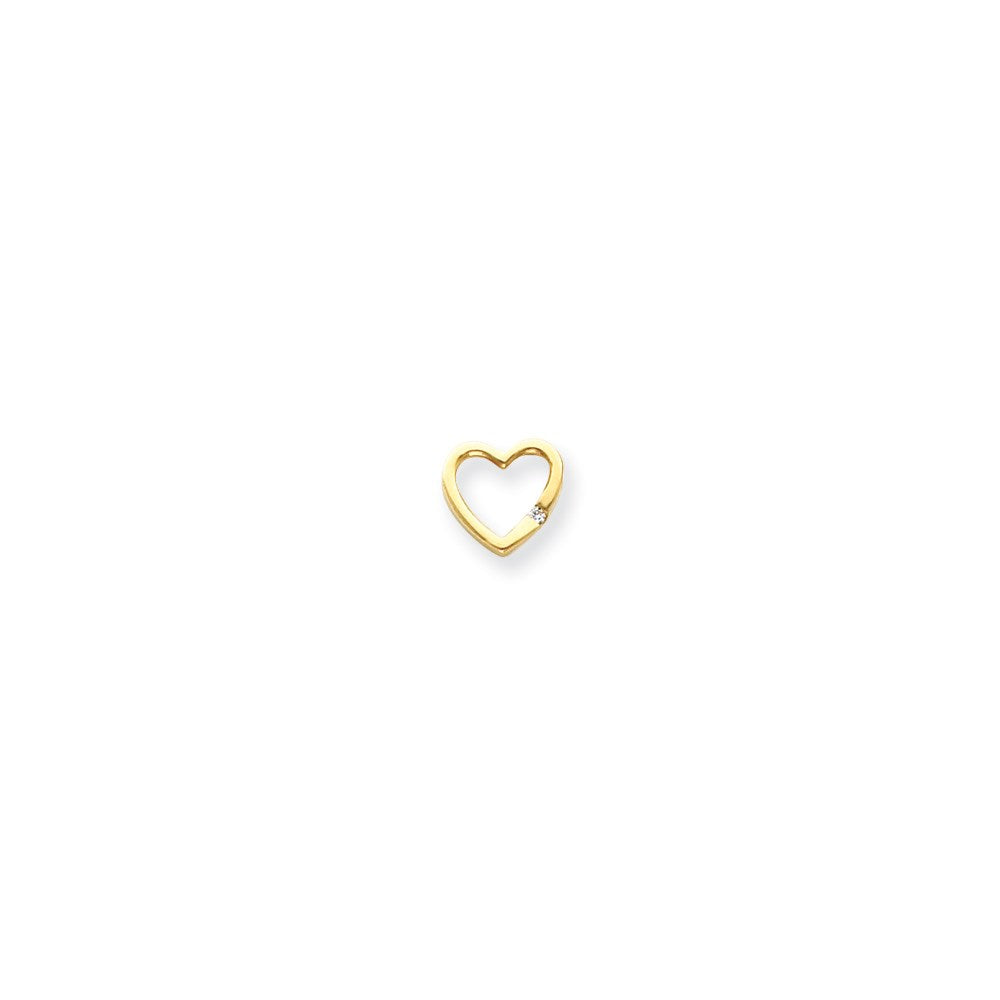14k AA Diamond Heart Chain Slide