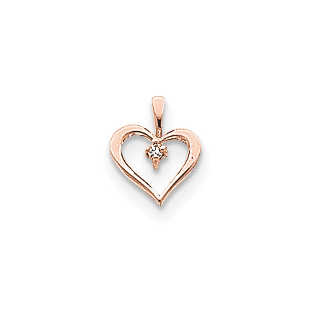 14k Rose Gold VS Diamond heart pendant