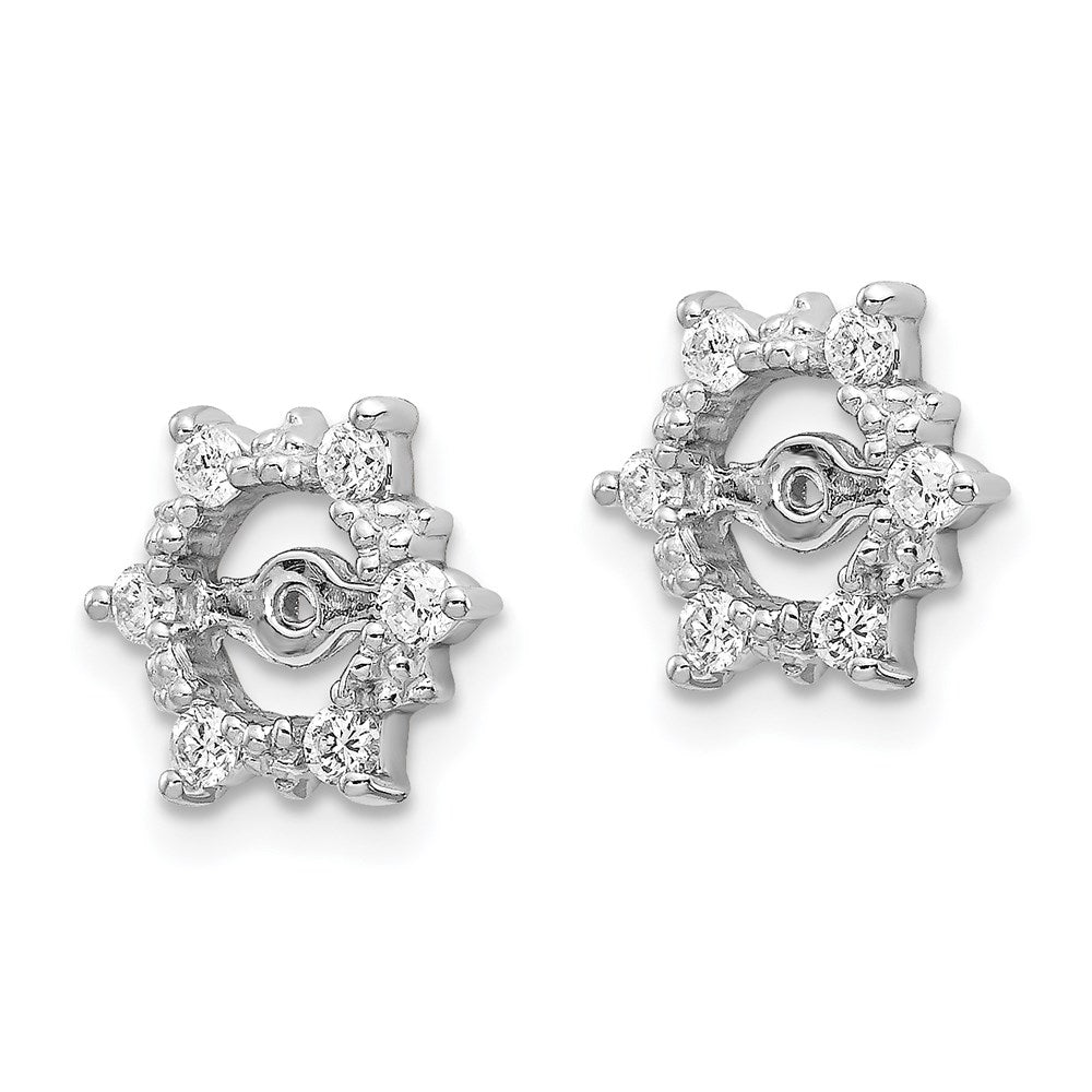 14k White Gold AA Diamond Earring Jackets