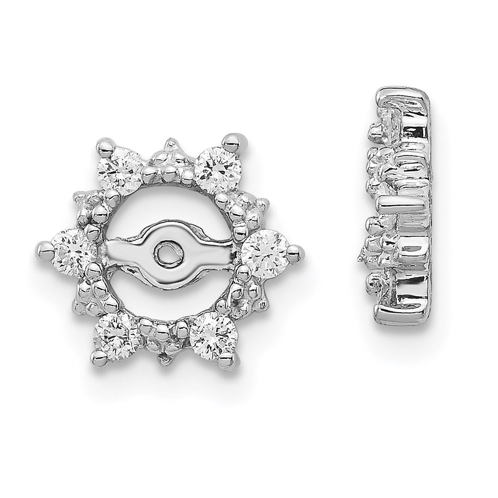 14k White Gold AA Diamond Earring Jackets