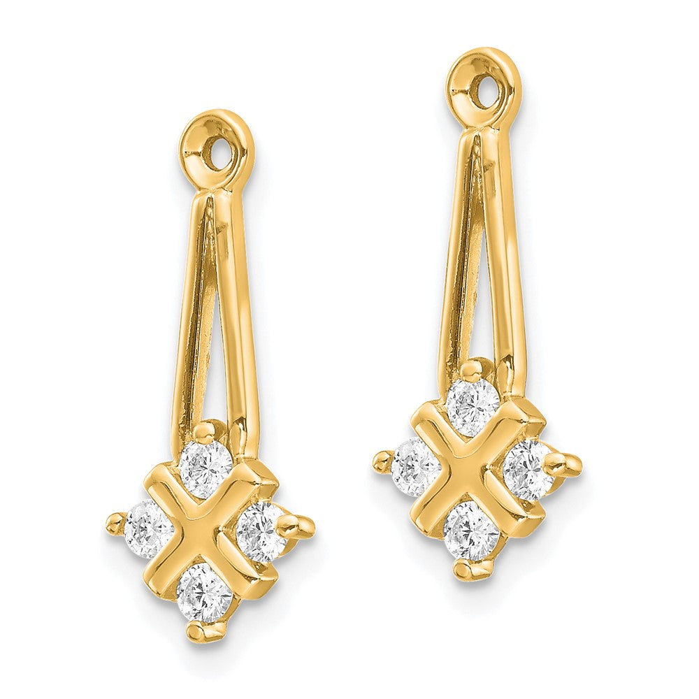 14k 1/4 carat AAA Diamond Dangle Cluster Earring Jackets