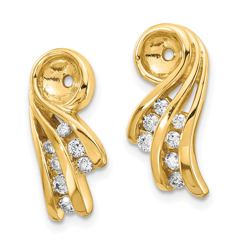 14k 1/4 carat A Diamond Fancy Earring Jackets