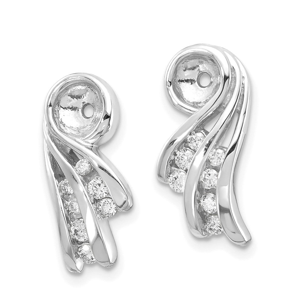 14k White Gold 1/4 carat VS Diamond Fancy Earring Jackets