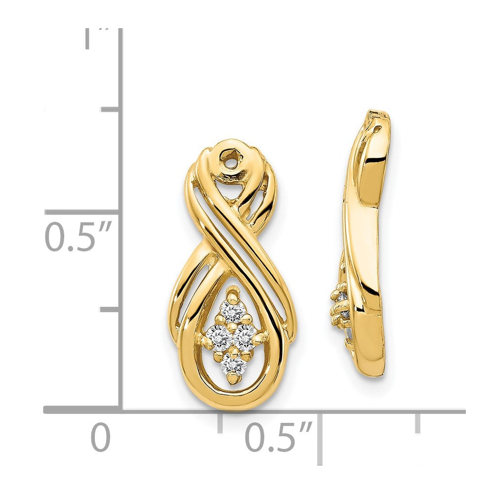 14k 1/8 carat AAA Diamond Infinity Earring Jackets
