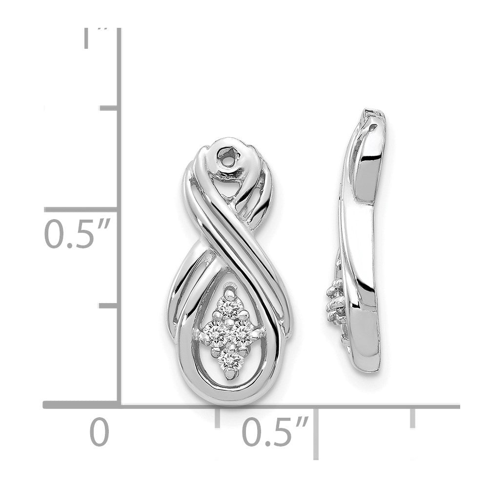 14k White Gold 1/8 carat AA Diamond Infinity Earring Jackets