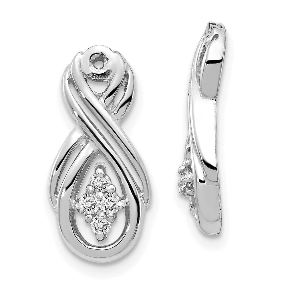 14k White Gold 1/8 carat AA Diamond Infinity Earring Jackets