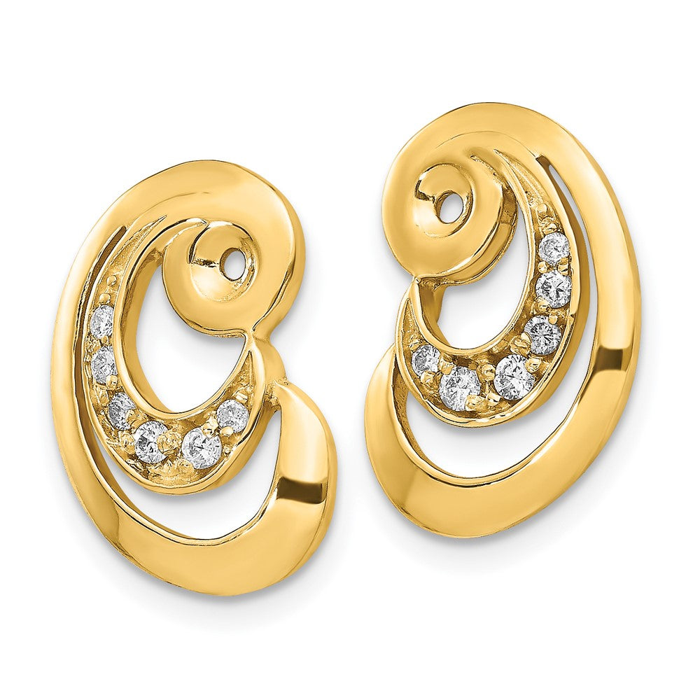 14k A Fancy Curl Diamond Earring Jacket