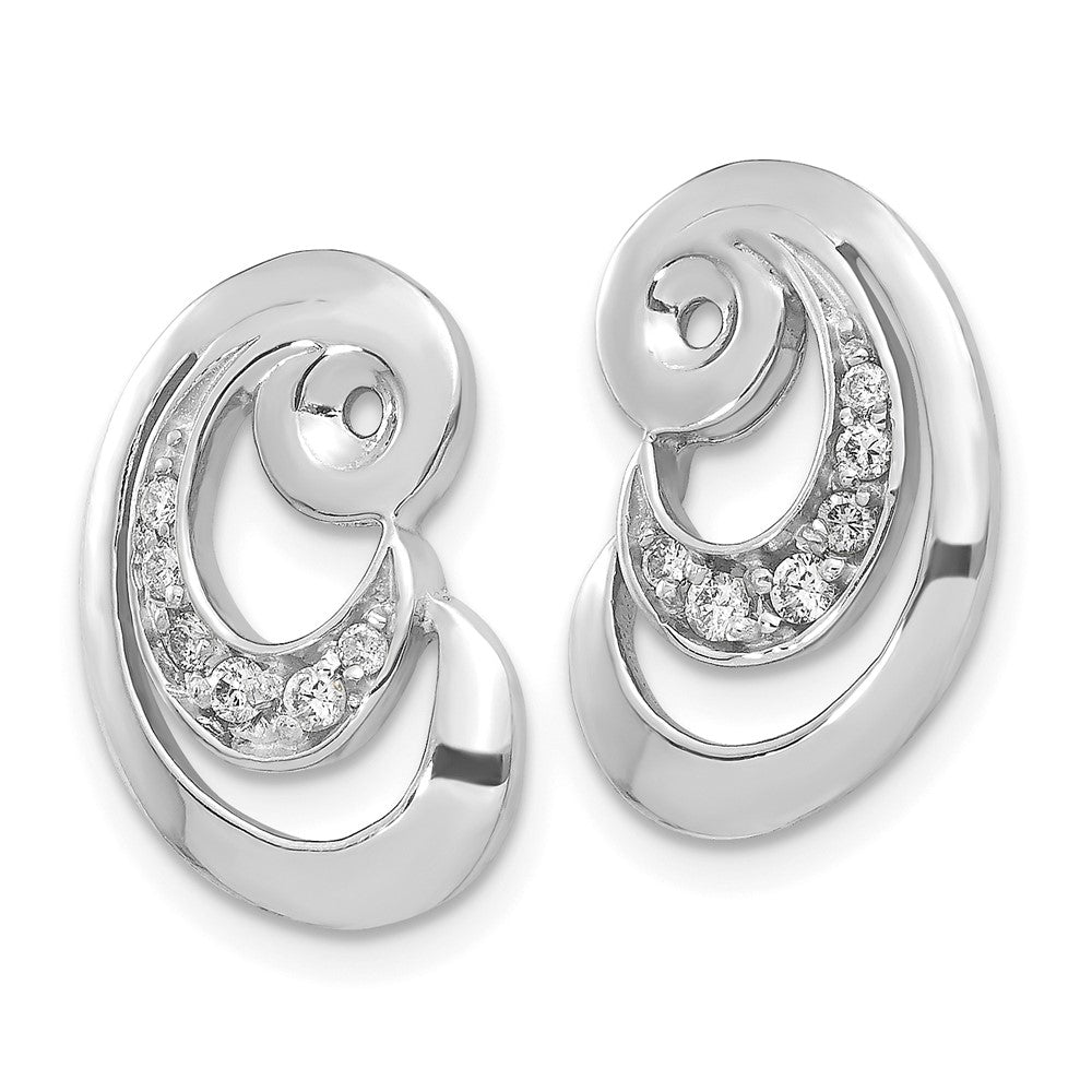 14k White Gold A Fancy Curl Diamond Earring Jacket