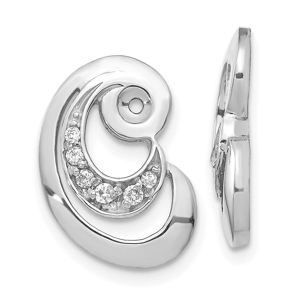 14k White Gold A Fancy Curl Diamond Earring Jacket