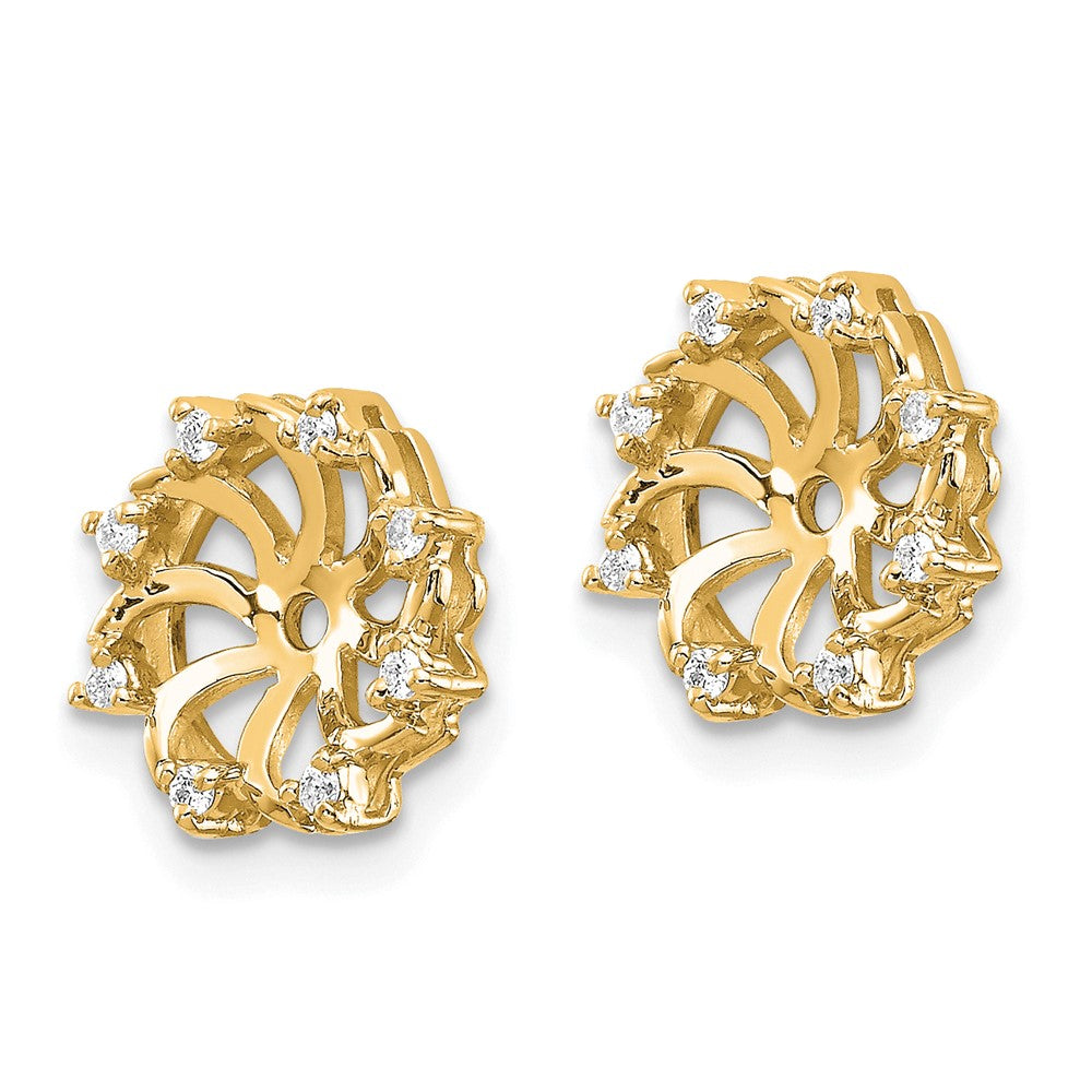 14k 1/15 carat AA Diamond Earring Jackets