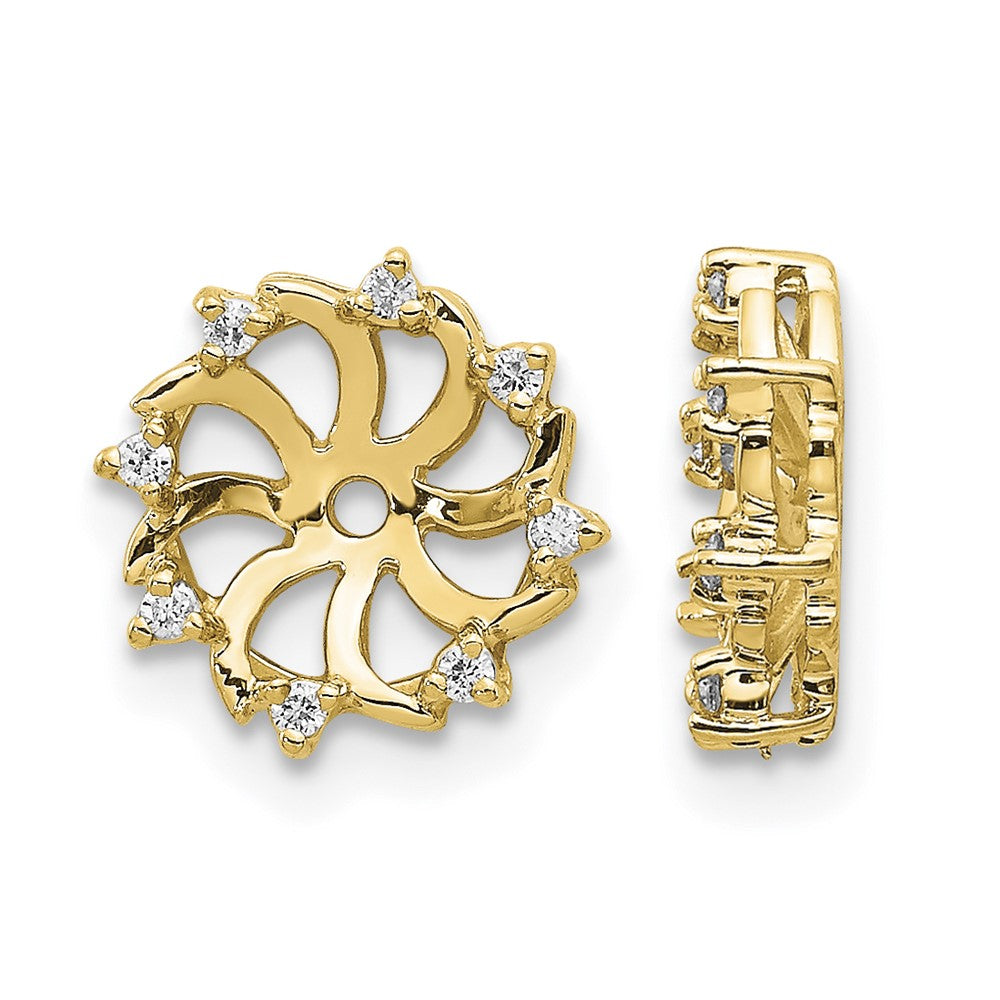 14k 1/15 carat AA Diamond Earring Jackets