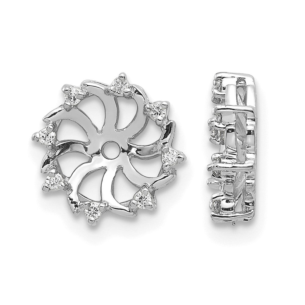14k White Gold 1/15 carat AAA Diamond Earring Jackets
