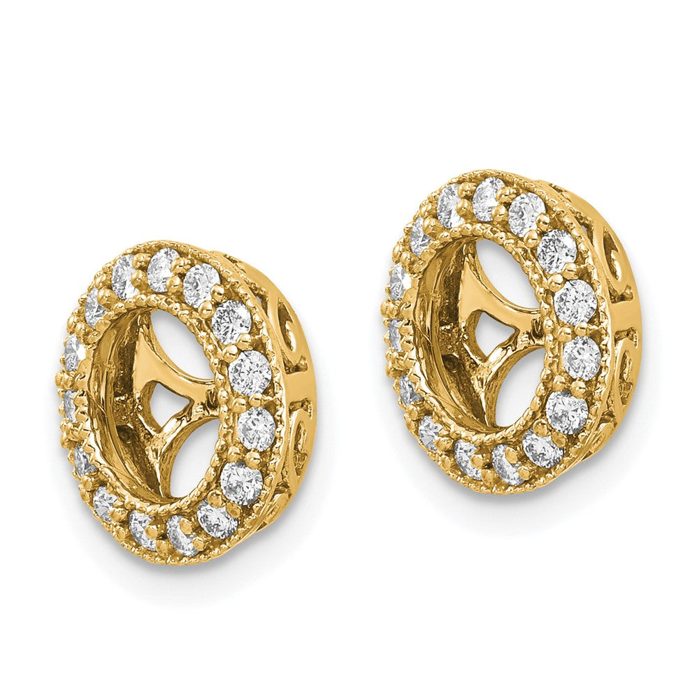 14k 1/3 carat A Diamond Circle Earring Jackets