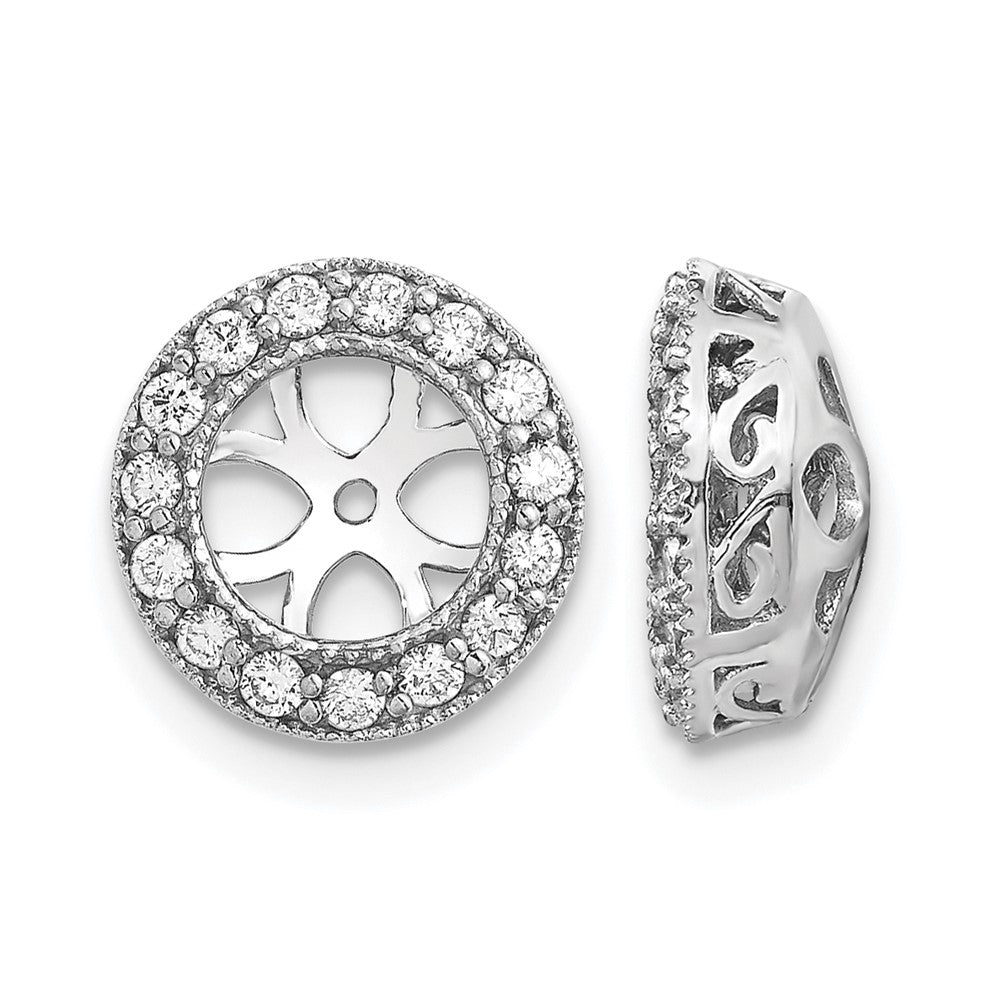 14k White Gold 1/3 carat AAA Diamond Circle Earring Jackets