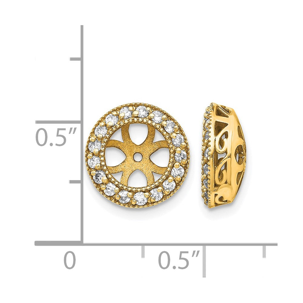 14k 3/8 carat AA Diamond Circle Earring Jackets