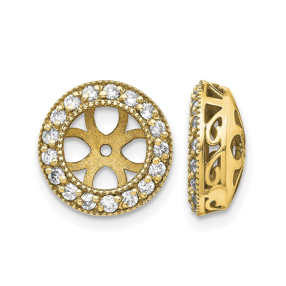 14k 3/8 carat AA Diamond Circle Earring Jackets