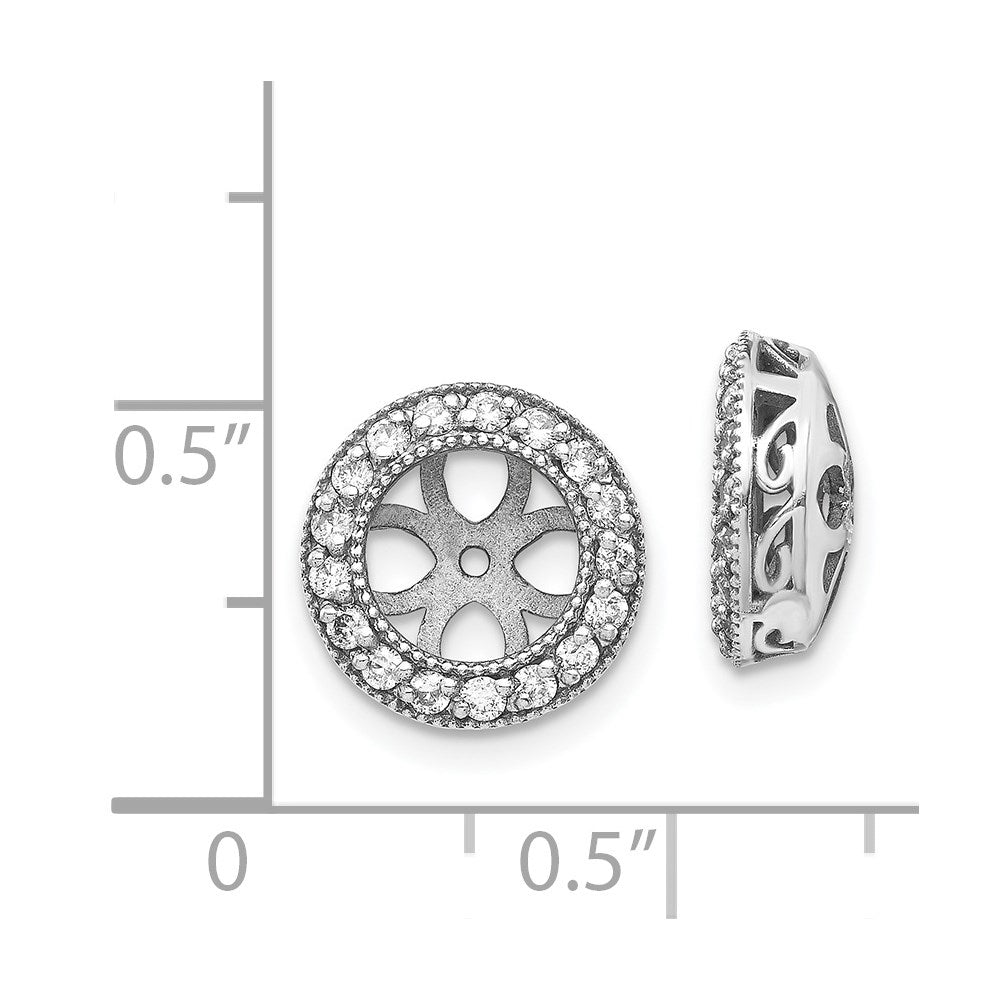14k White Gold 3/8 carat VS Diamond Circle Earring Jackets