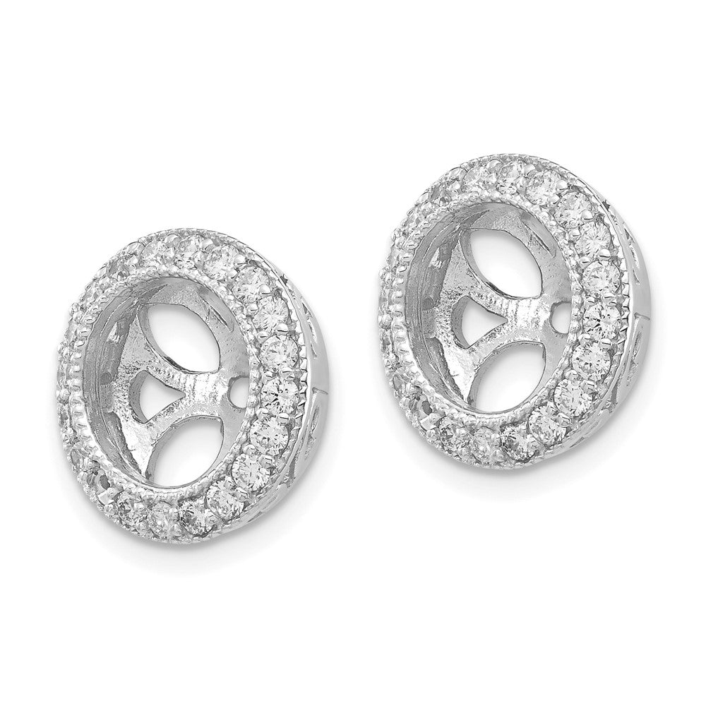 14k White Gold 1/2 carat AA Diamond Circle Earring Jackets