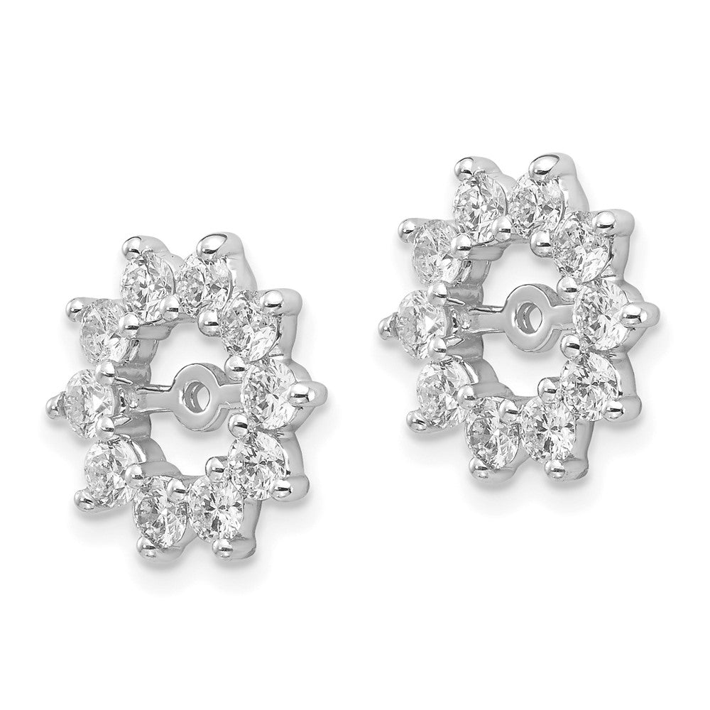 14k White Gold 1 carat A Fancy Diamond Earring Jackets