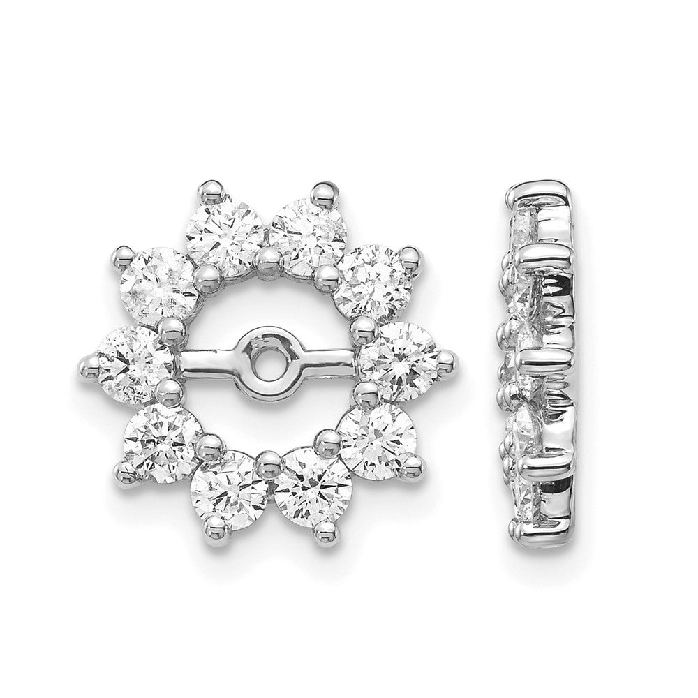 14k White Gold 1 carat A Fancy Diamond Earring Jackets