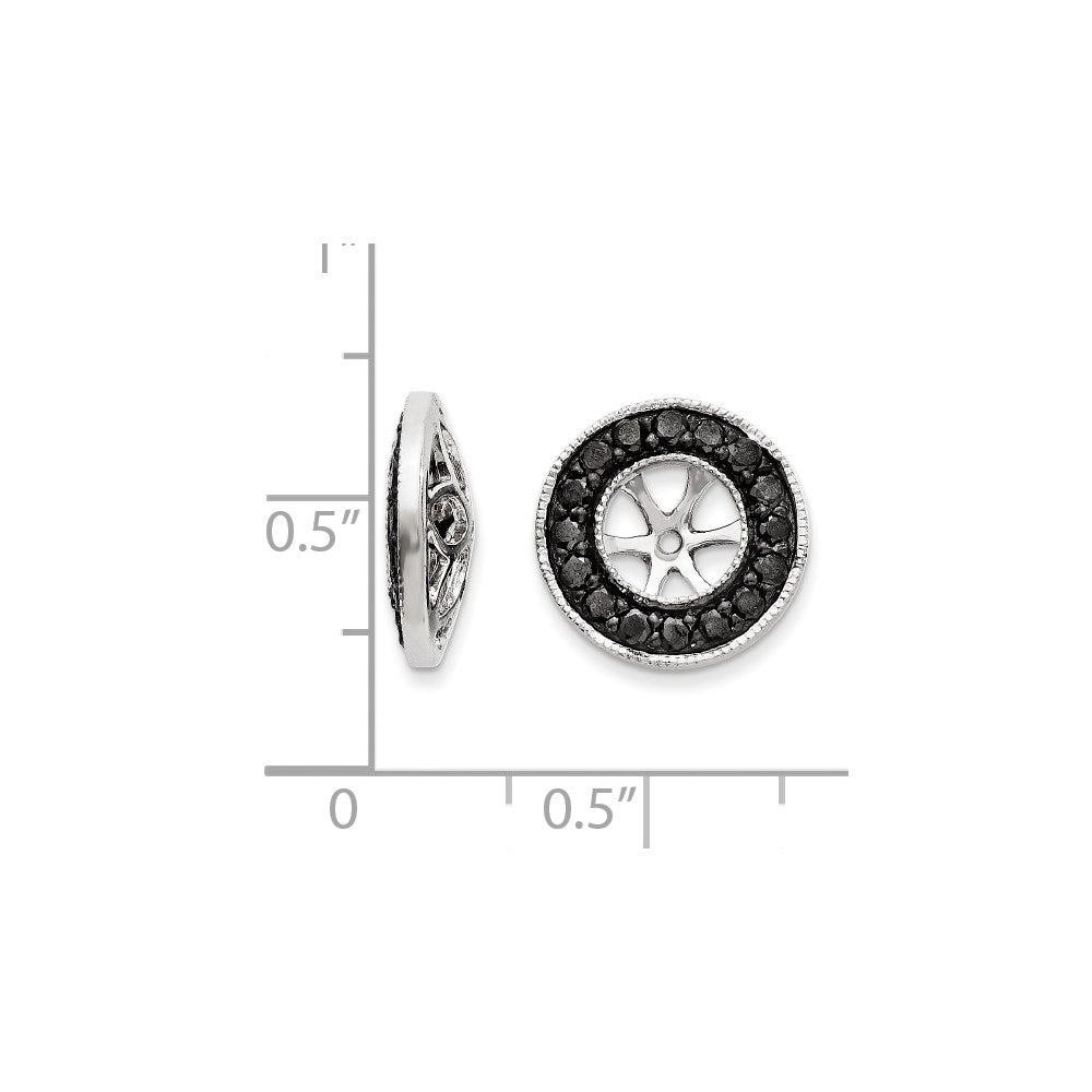 14k White Gold Black Diamond Earring Jackets