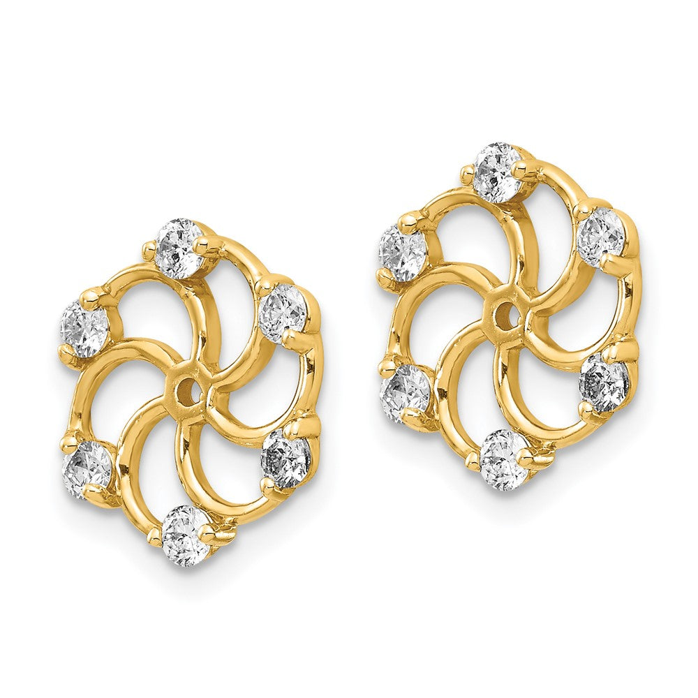 14k 3/8 carat AA Diamond Earring Jackets
