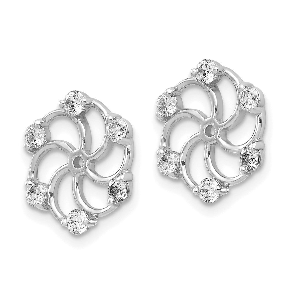 14k White Gold 3/8 carat AA Diamond Earring Jackets