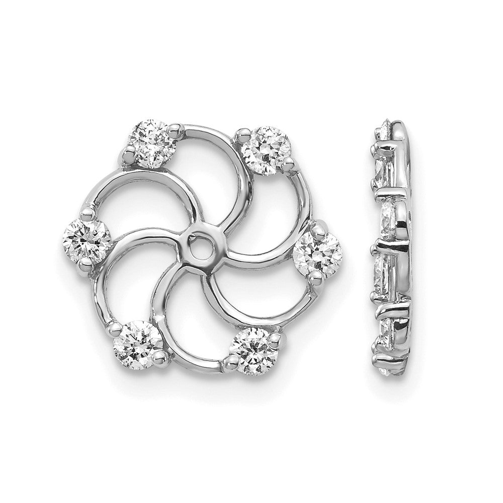 14k White Gold 3/8 carat AA Diamond Earring Jackets