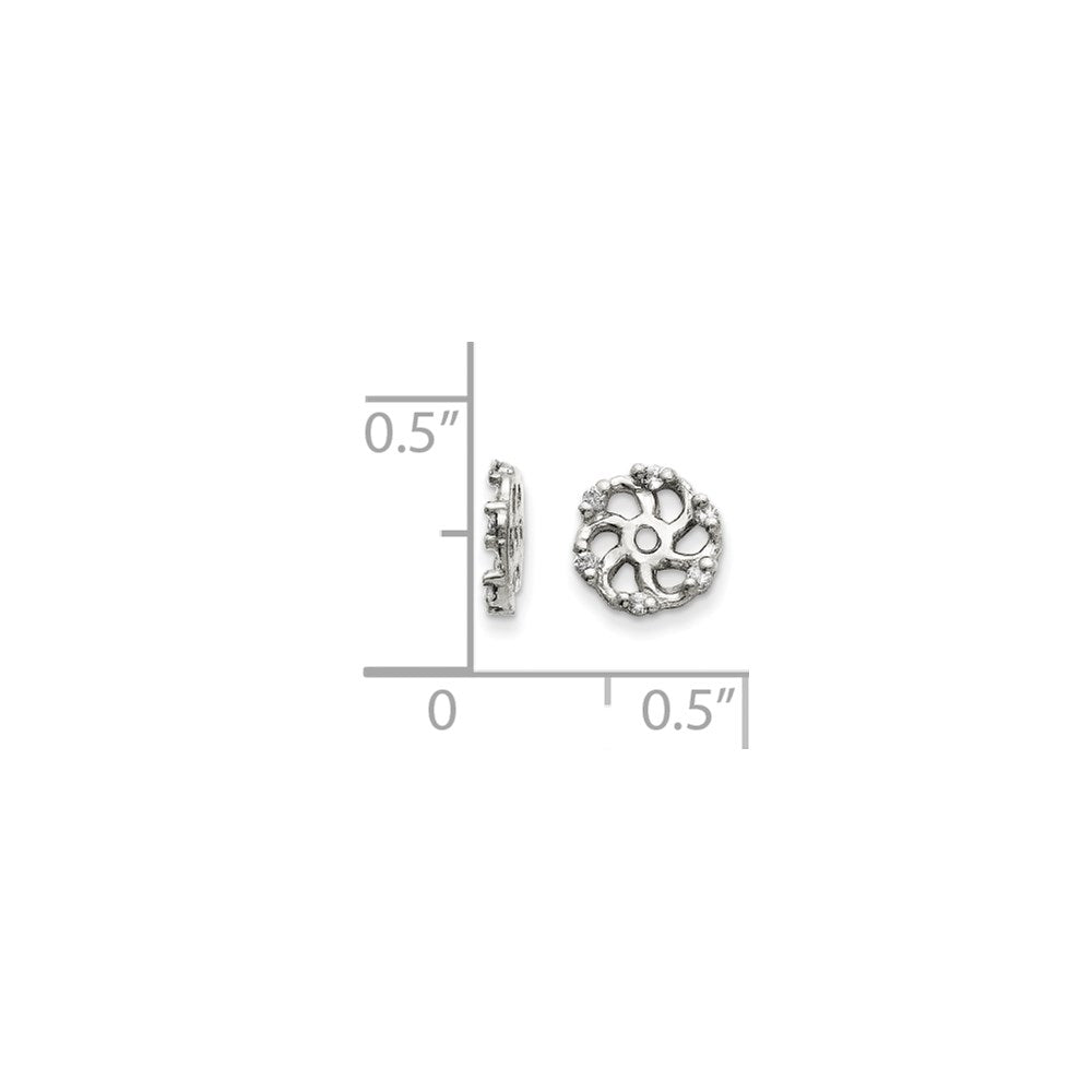 14k White Gold AAA Diamond earring jacket