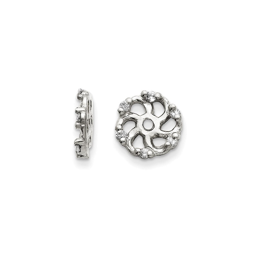 14k White Gold VS Diamond earring jacket