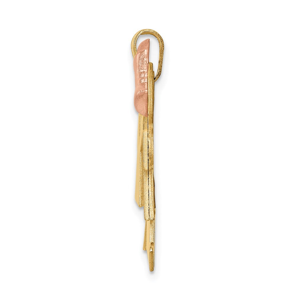 14k Two-tone The Kids Medium Double Girls Engravable Kiss Charm
