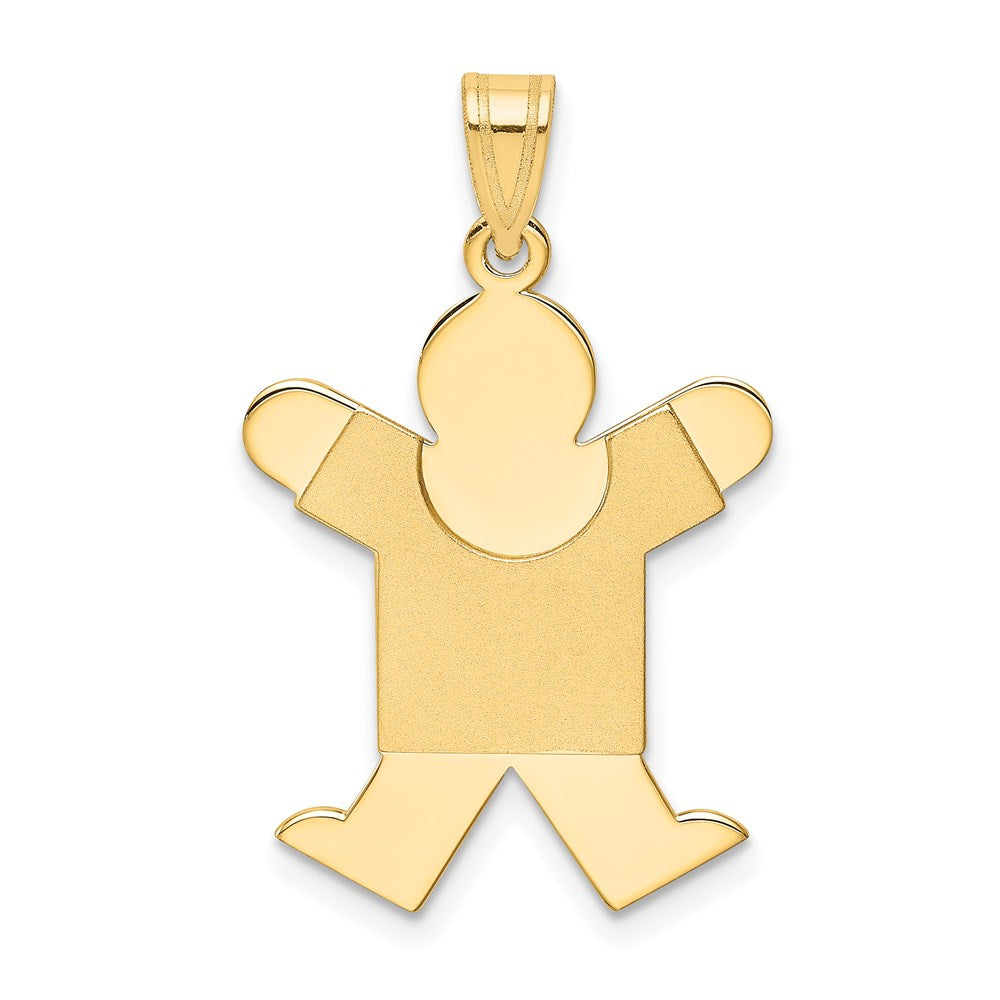 14k The Kids Solid Satin Medium Boy Engravable Joy Charm