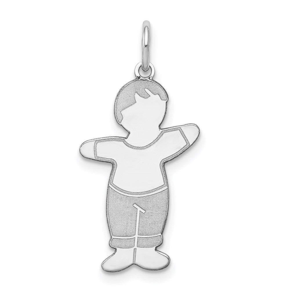 Sterling Silver Rhodium-plated Momma's Boy Cuddle Charm