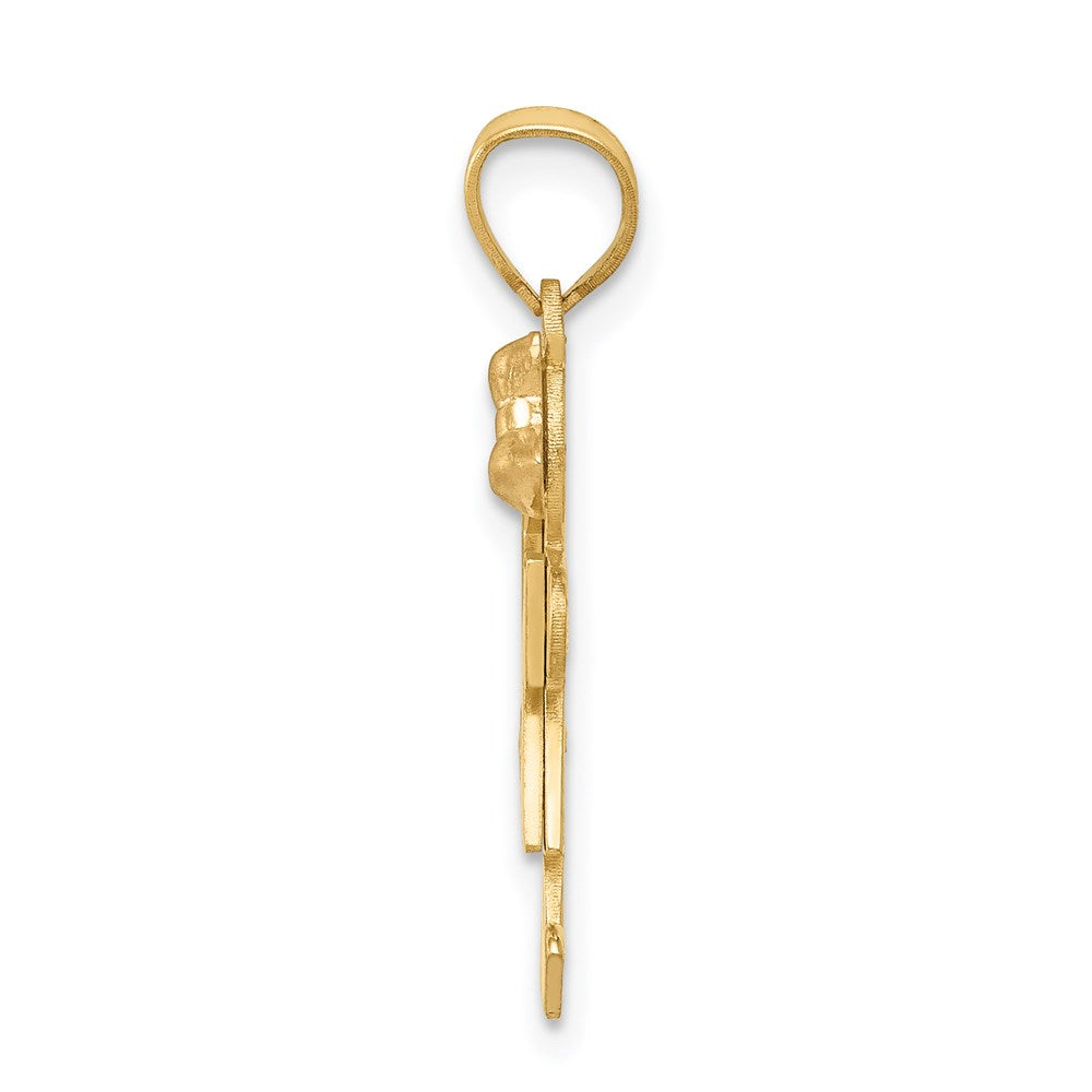 14k Two-tone AA Diamond Kid Pendant