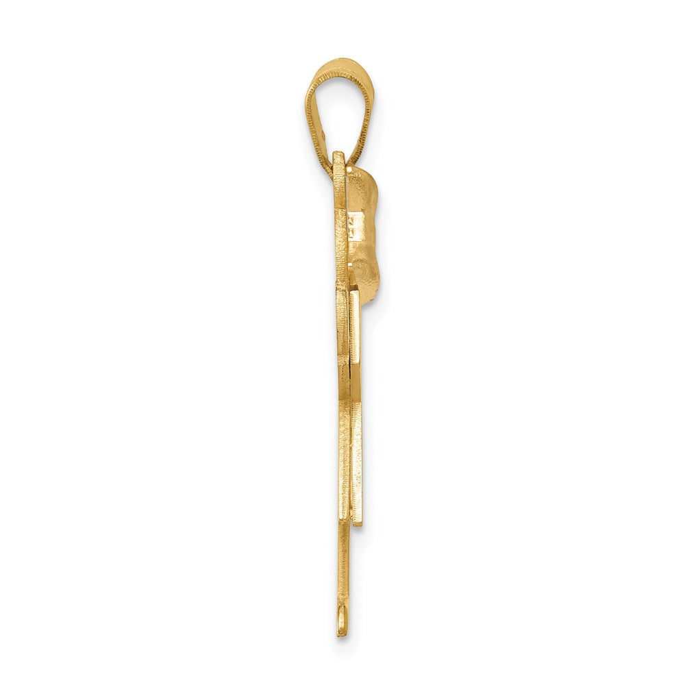 14k Two-tone The Kids Medium Girl with Bow on Left Engravable Love Charm