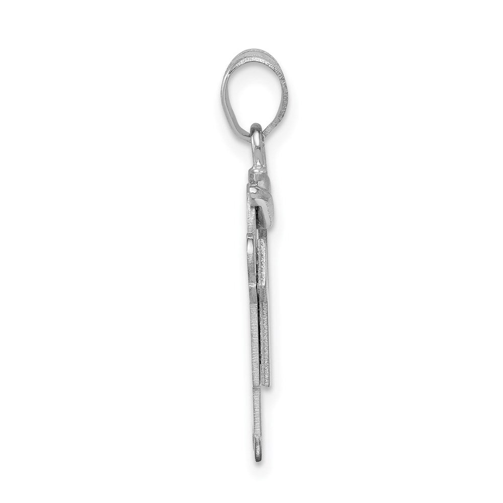 14k White Gold The Kids Small Boy with Hat on Right Engravable Love Charm