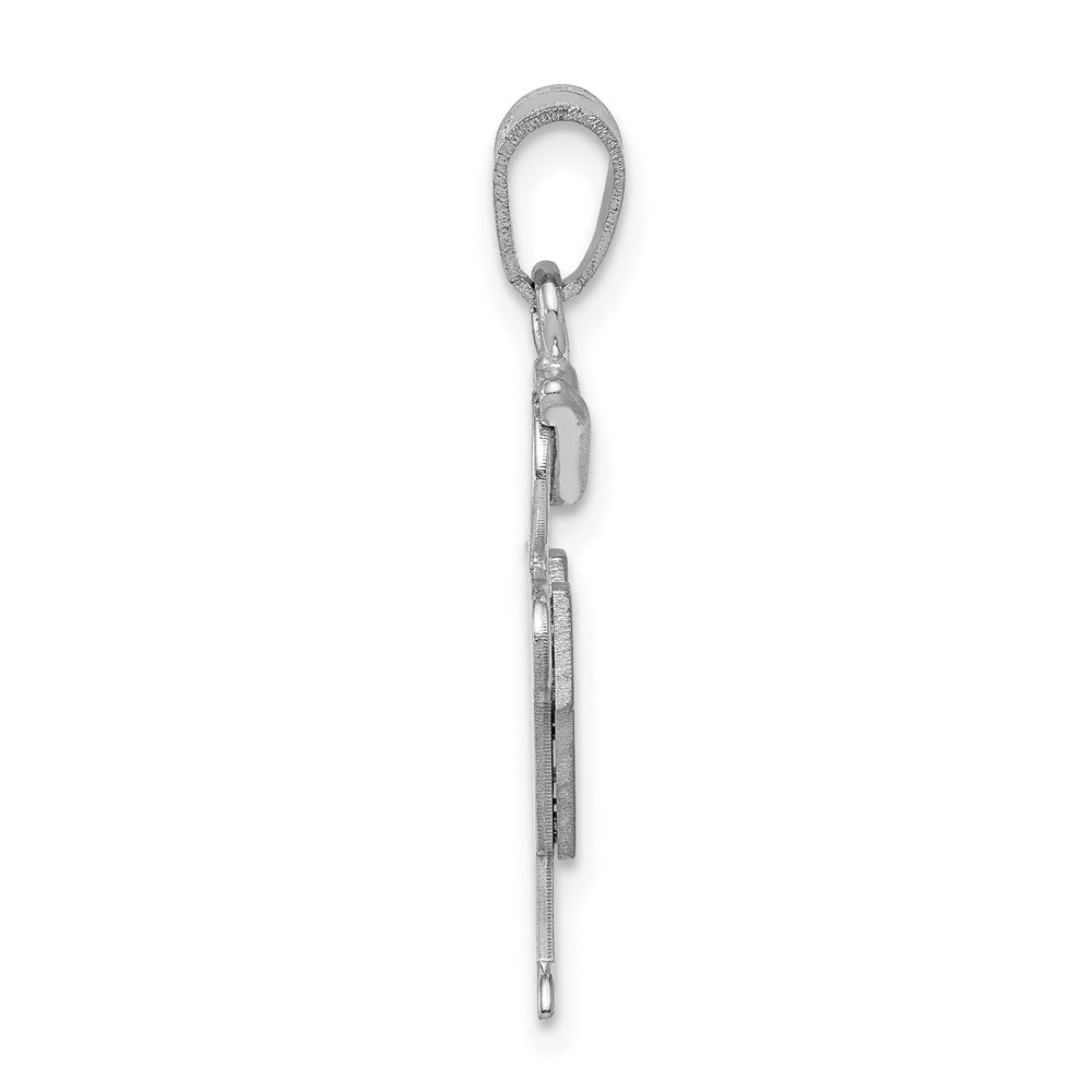 14k White Gold The Kids Small Boy with Hat on Right Engravable Hugs Charm