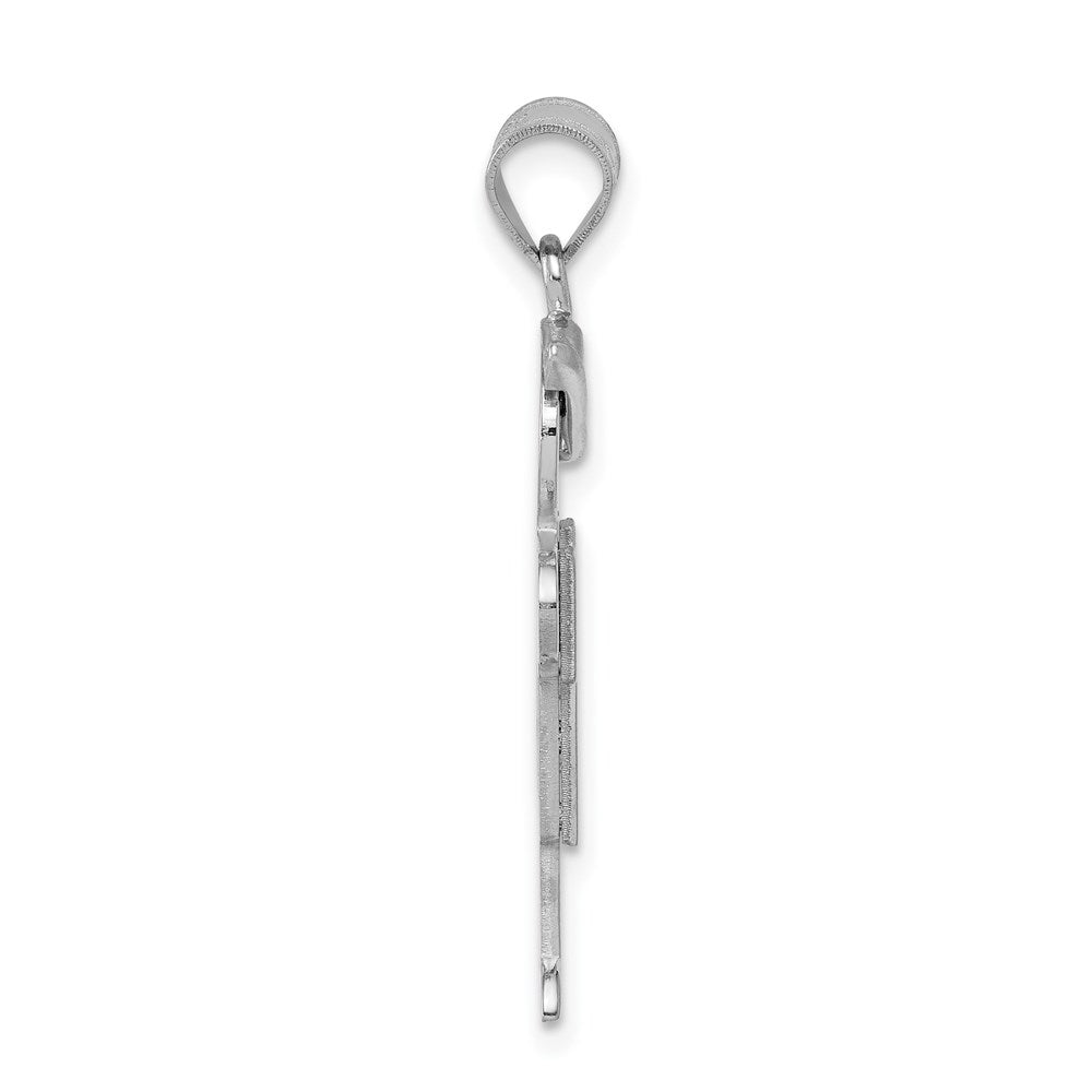14k White Gold The Kids Medium Boy with Hat on Right Engravable Hugs Charm