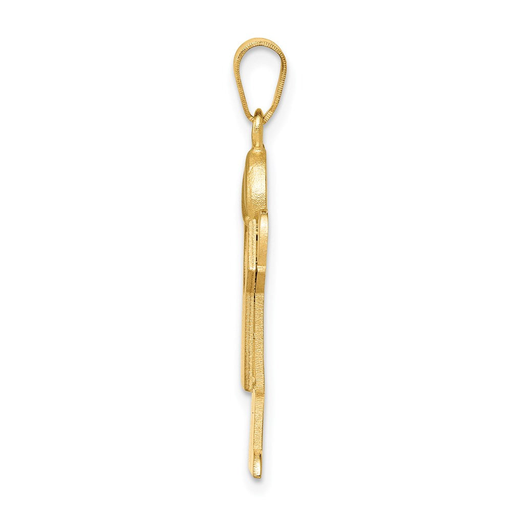 14k The Kids Solid Engravable Medium Boy with Hat on Right Love Charm