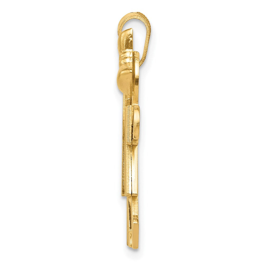 14k The Kids Solid Engravable Medium Boy on Left and Girl on Right Kiss Charm