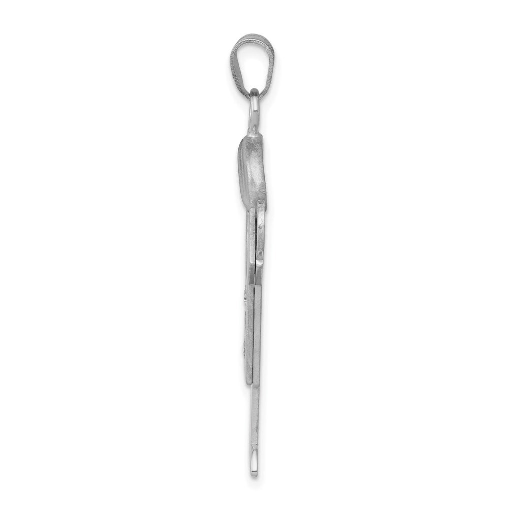 14k White Gold The Kids Large Boy with Hat on Right AA Diamond Love Pendant