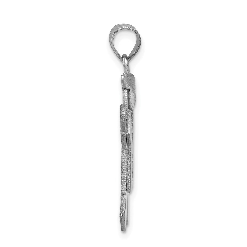 14k White Gold The Kids Medium Boy with Hat on Right AA Diamond Joy Charm