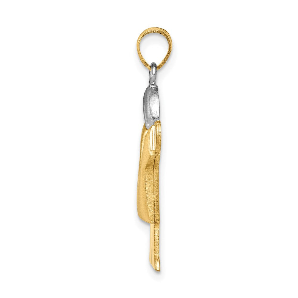 14k Two-tone The Kids Medium Puffed Boy with Hat on Right Engravable Love Charm