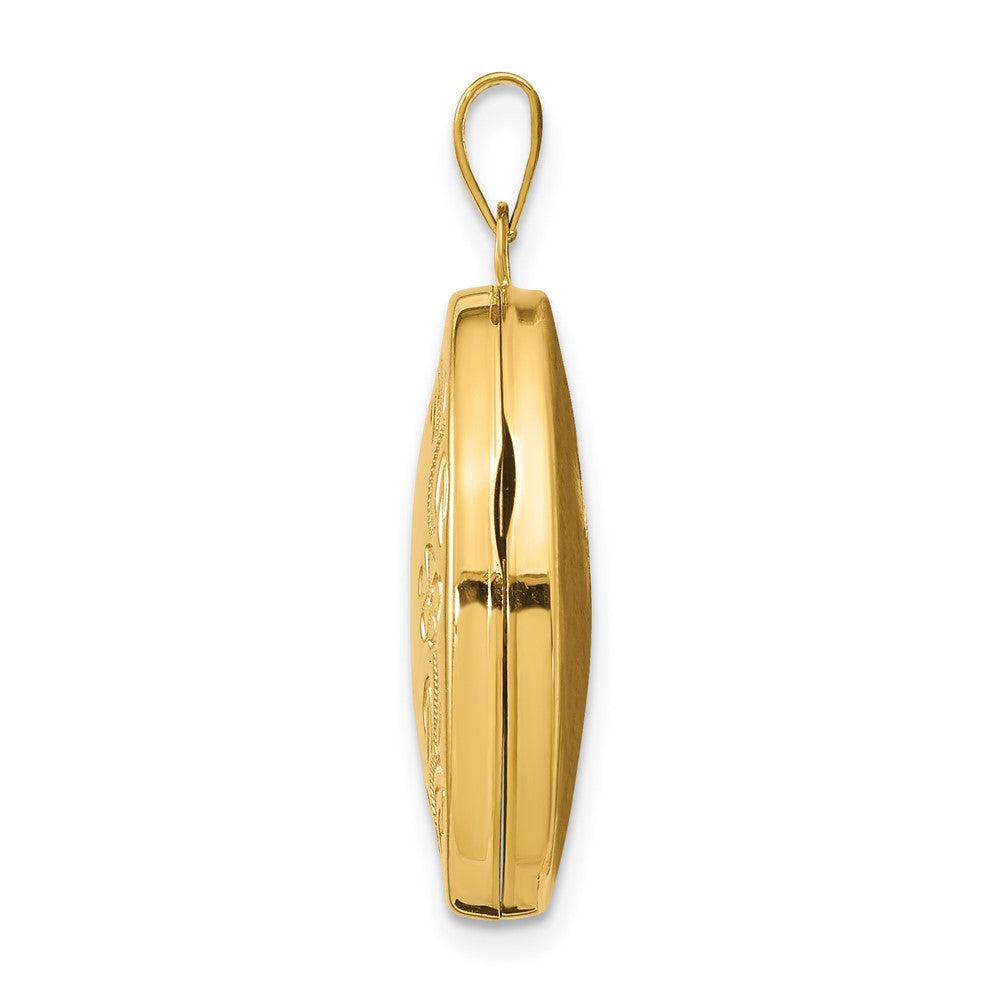 14k Floral Border Oval Locket