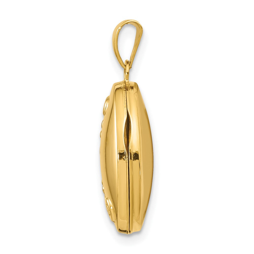 14k Floral Oval Locket